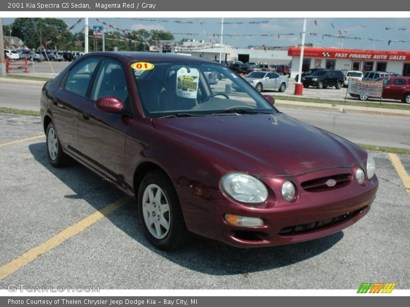 Magenta Red / Gray 2001 Kia Spectra GS Sedan