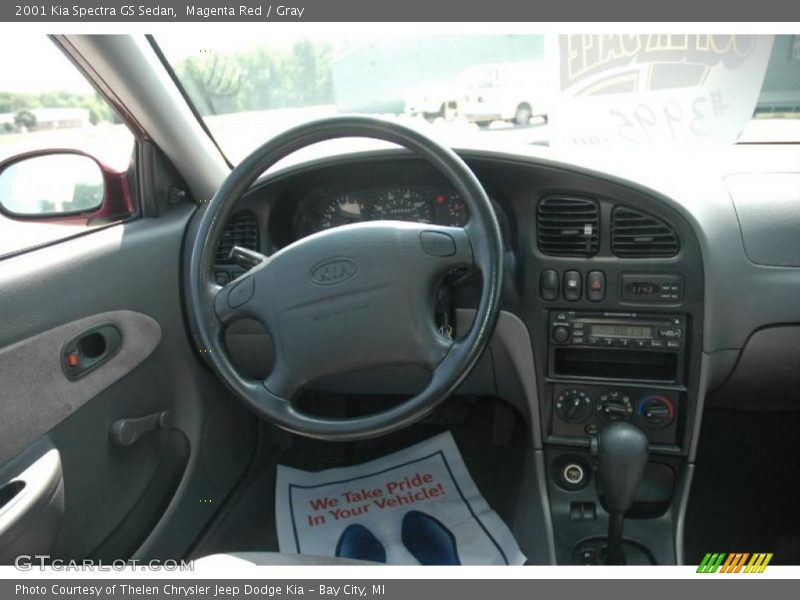 Magenta Red / Gray 2001 Kia Spectra GS Sedan