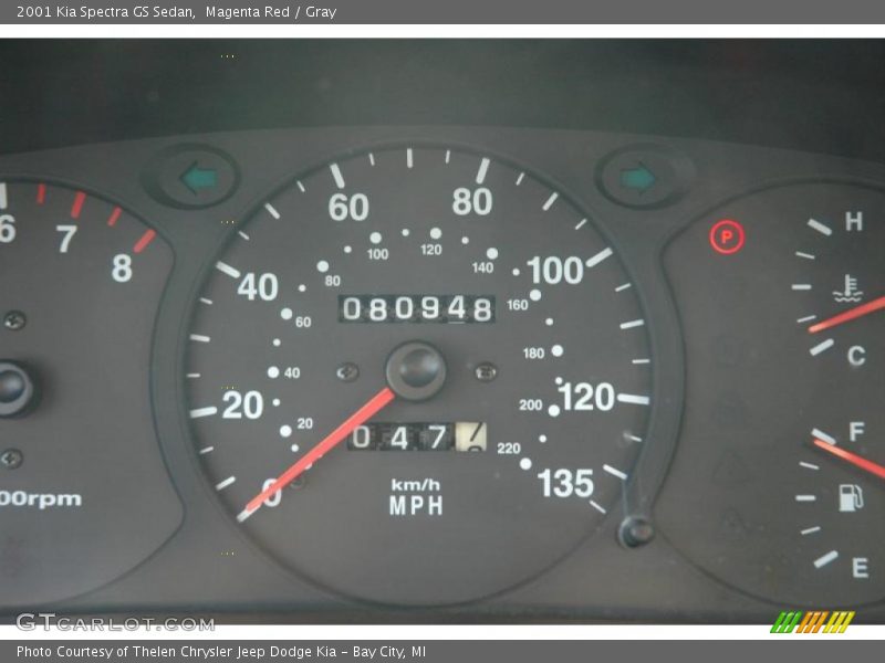 Magenta Red / Gray 2001 Kia Spectra GS Sedan