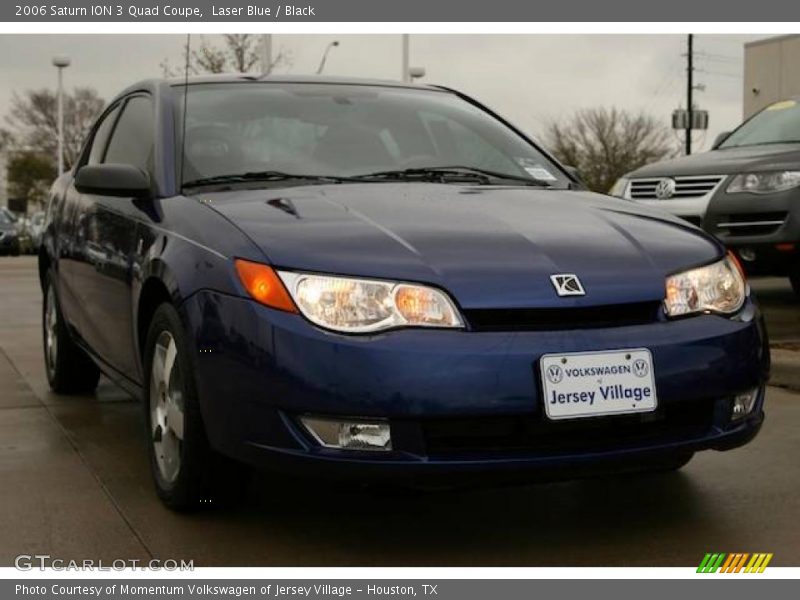 Laser Blue / Black 2006 Saturn ION 3 Quad Coupe