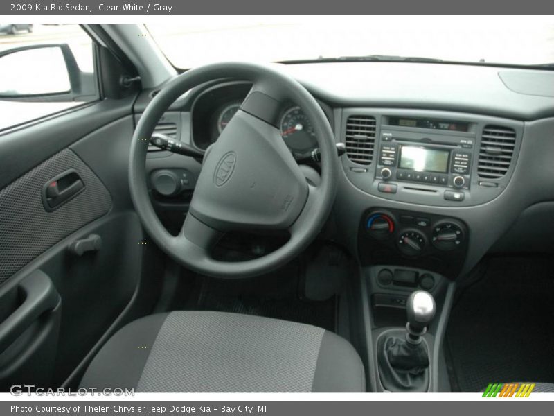Clear White / Gray 2009 Kia Rio Sedan