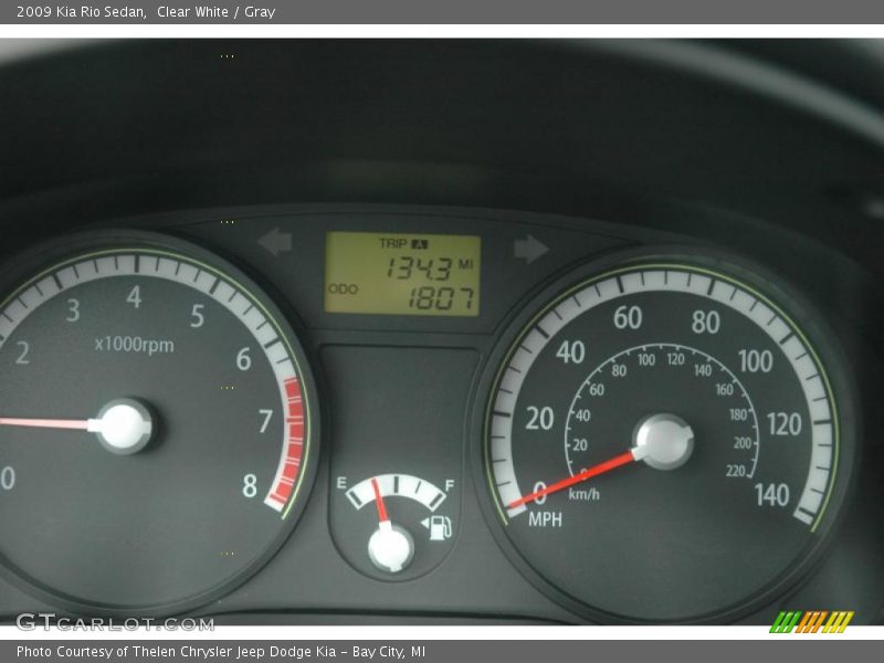 Clear White / Gray 2009 Kia Rio Sedan