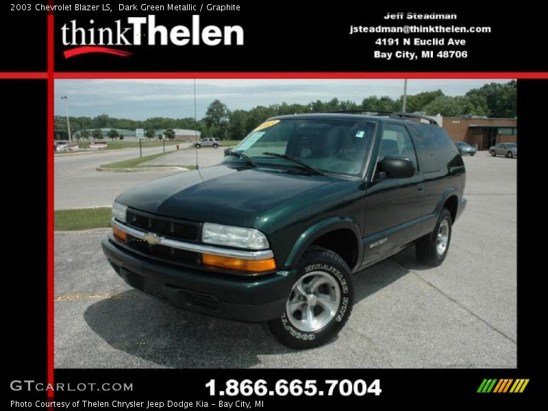 Dark Green Metallic / Graphite 2003 Chevrolet Blazer LS