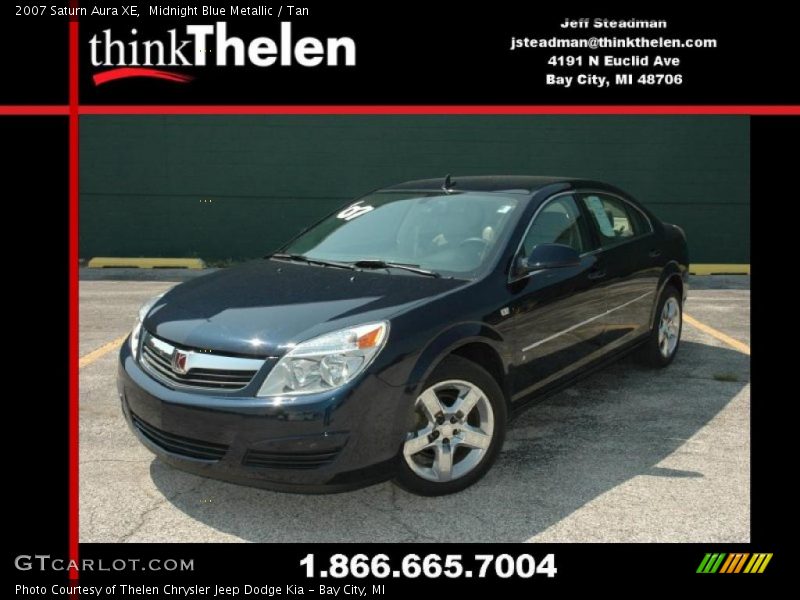 Midnight Blue Metallic / Tan 2007 Saturn Aura XE