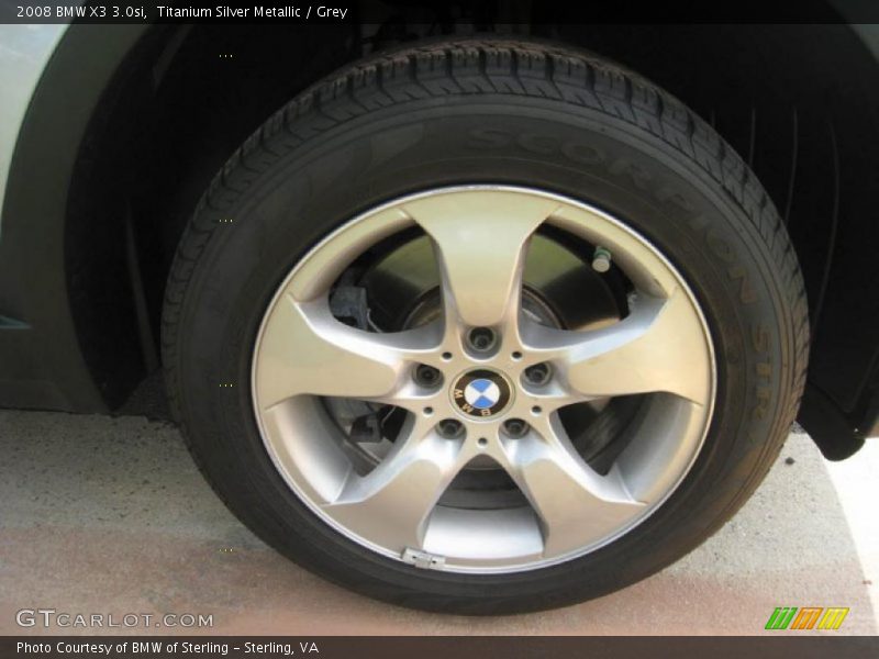 Titanium Silver Metallic / Grey 2008 BMW X3 3.0si