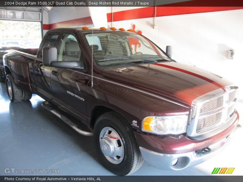 Deep Molten Red Metallic / Taupe 2004 Dodge Ram 3500 SLT Quad Cab Dually