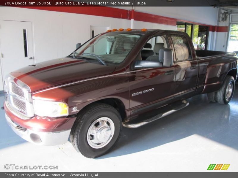 Deep Molten Red Metallic / Taupe 2004 Dodge Ram 3500 SLT Quad Cab Dually
