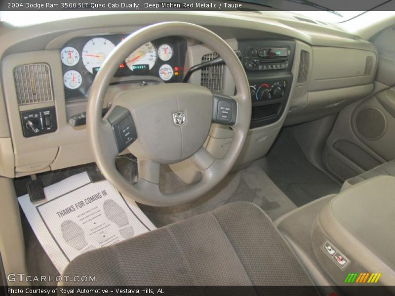 Deep Molten Red Metallic / Taupe 2004 Dodge Ram 3500 SLT Quad Cab Dually