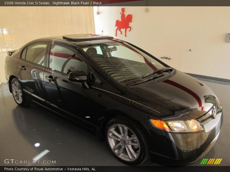 Nighthawk Black Pearl / Black 2008 Honda Civic Si Sedan