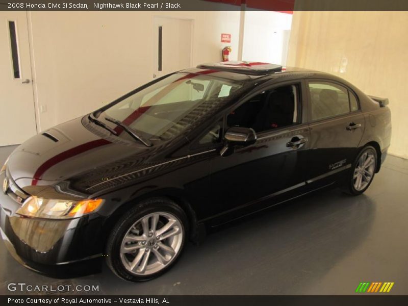 Nighthawk Black Pearl / Black 2008 Honda Civic Si Sedan