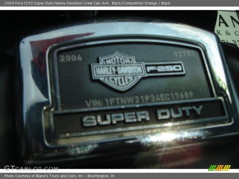 Black/Competition Orange / Black 2004 Ford F250 Super Duty Harley Davidson Crew Cab 4x4