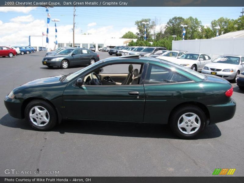 Dark Green Metallic / Graphite Gray 2003 Chevrolet Cavalier Coupe