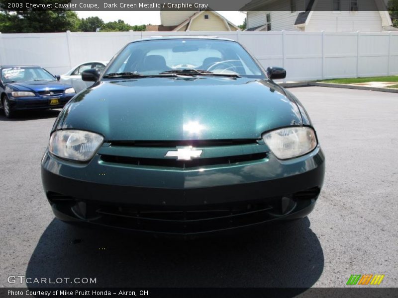 Dark Green Metallic / Graphite Gray 2003 Chevrolet Cavalier Coupe