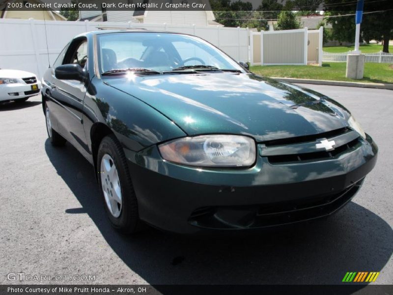 Dark Green Metallic / Graphite Gray 2003 Chevrolet Cavalier Coupe