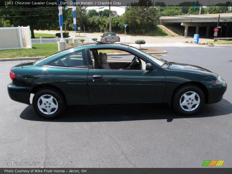 Dark Green Metallic / Graphite Gray 2003 Chevrolet Cavalier Coupe