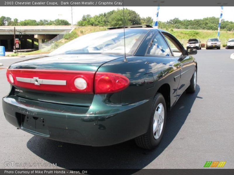 Dark Green Metallic / Graphite Gray 2003 Chevrolet Cavalier Coupe