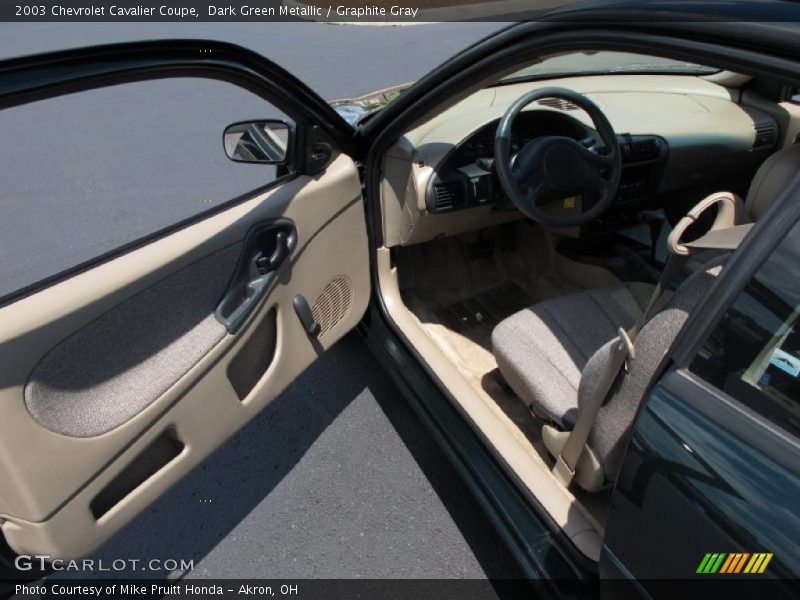 Dark Green Metallic / Graphite Gray 2003 Chevrolet Cavalier Coupe