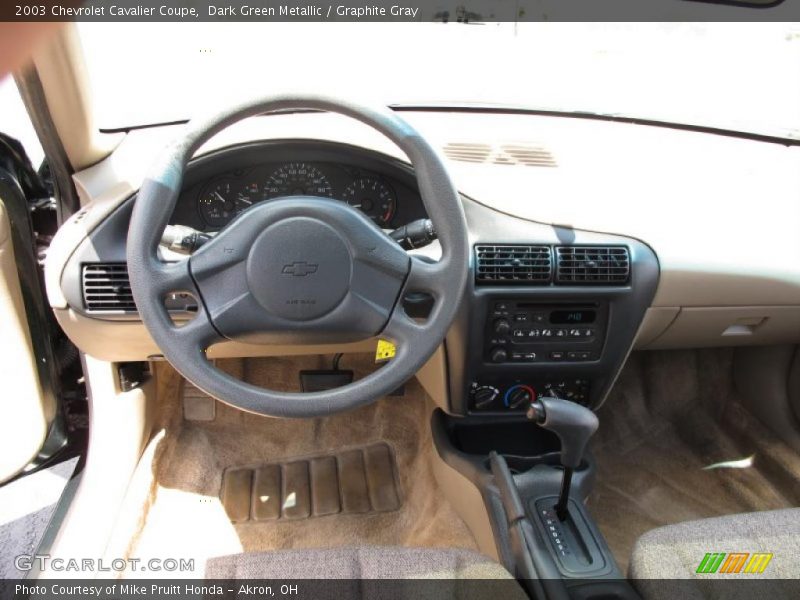 Dark Green Metallic / Graphite Gray 2003 Chevrolet Cavalier Coupe