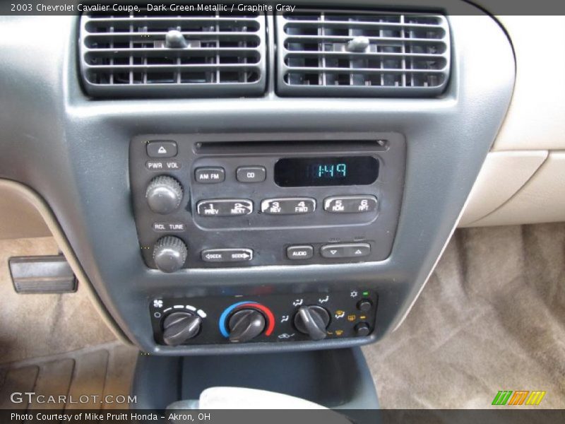 Dark Green Metallic / Graphite Gray 2003 Chevrolet Cavalier Coupe