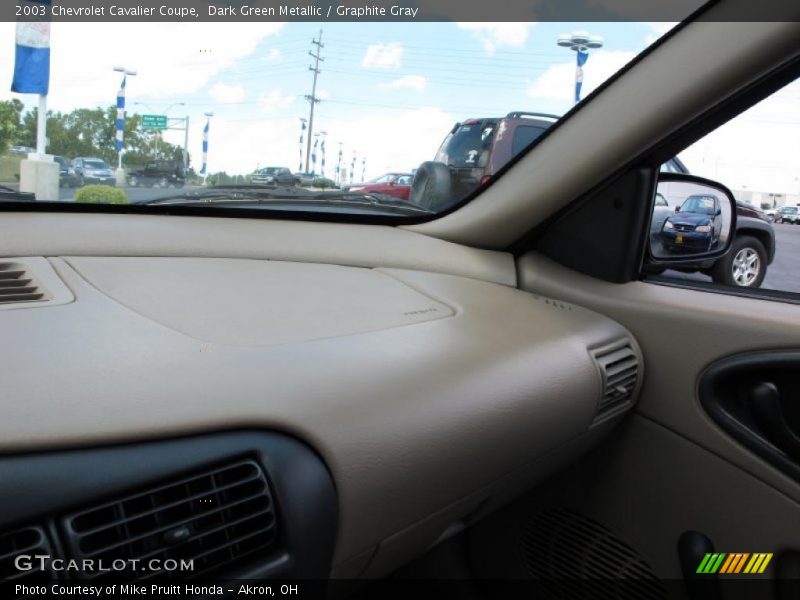 Dark Green Metallic / Graphite Gray 2003 Chevrolet Cavalier Coupe