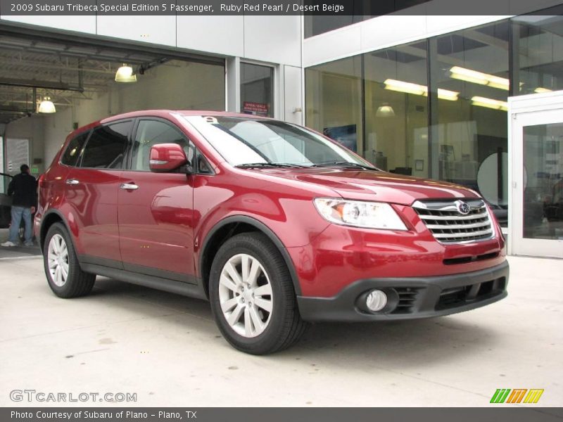 Ruby Red Pearl / Desert Beige 2009 Subaru Tribeca Special Edition 5 Passenger