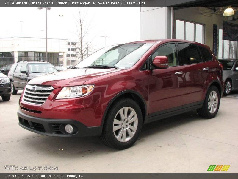 Ruby Red Pearl / Desert Beige 2009 Subaru Tribeca Special Edition 5 Passenger