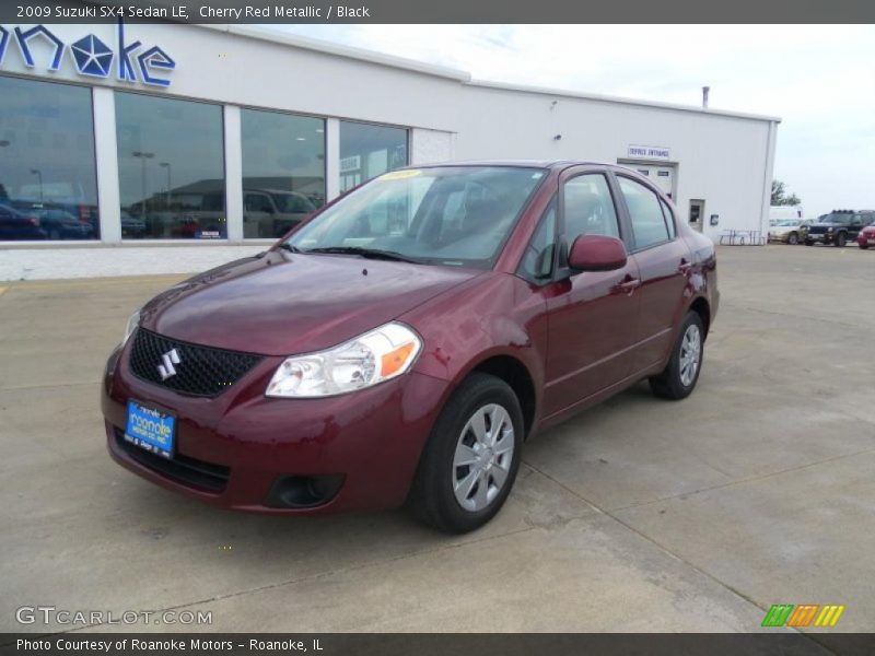 Cherry Red Metallic / Black 2009 Suzuki SX4 Sedan LE
