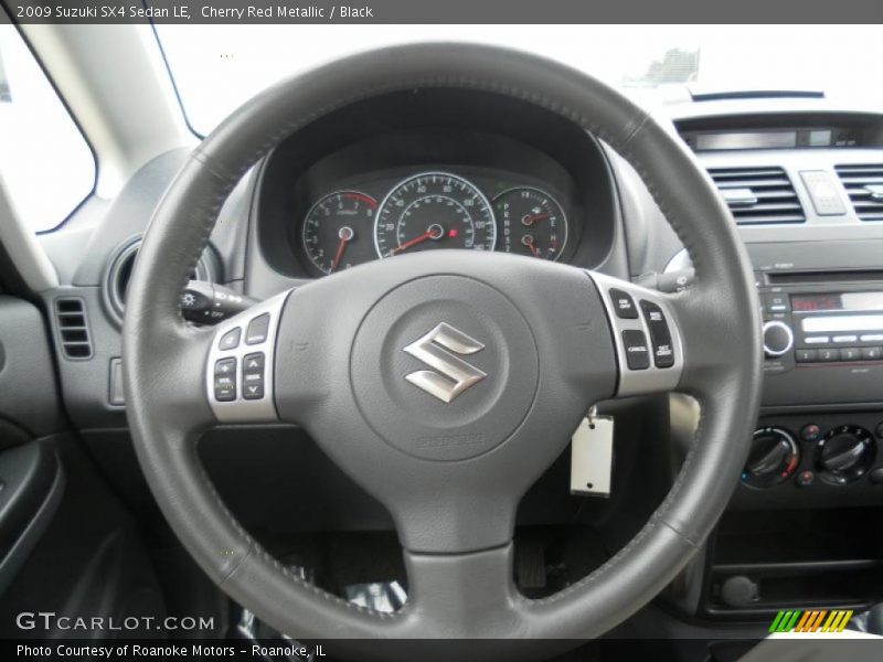 Cherry Red Metallic / Black 2009 Suzuki SX4 Sedan LE