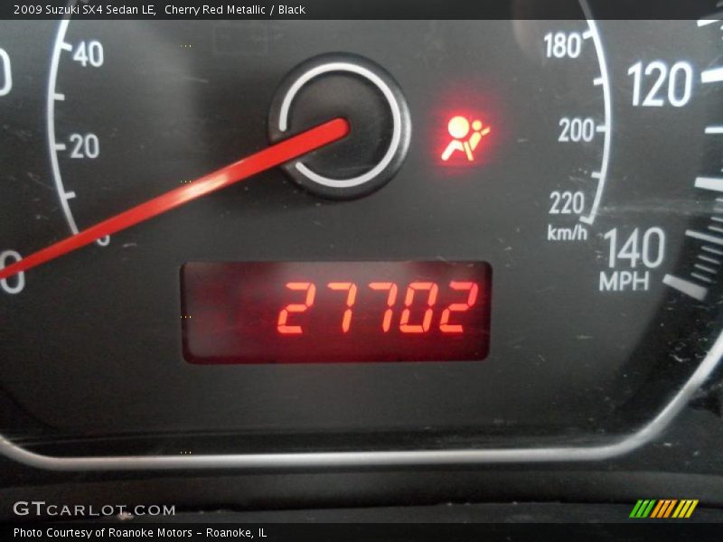 Cherry Red Metallic / Black 2009 Suzuki SX4 Sedan LE