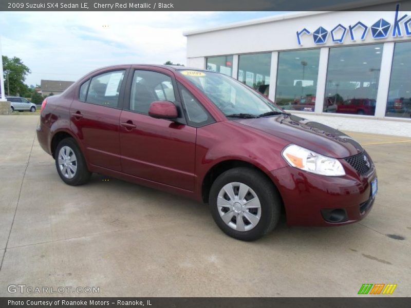 Cherry Red Metallic / Black 2009 Suzuki SX4 Sedan LE