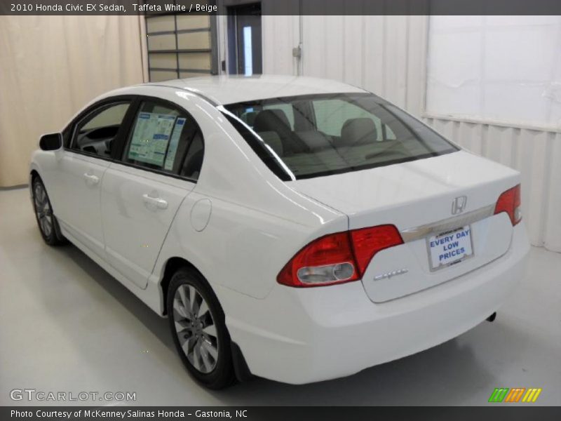 Taffeta White / Beige 2010 Honda Civic EX Sedan