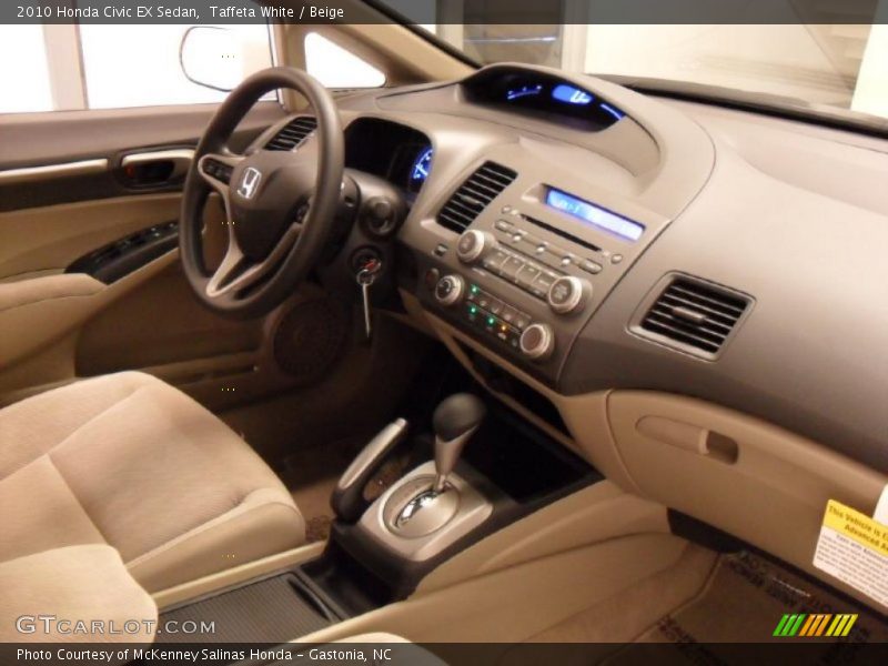 Taffeta White / Beige 2010 Honda Civic EX Sedan