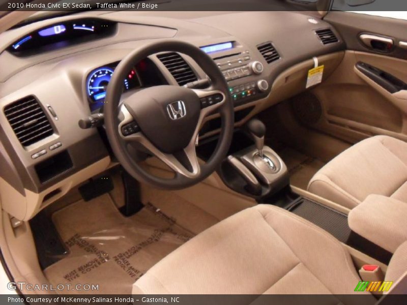 Taffeta White / Beige 2010 Honda Civic EX Sedan