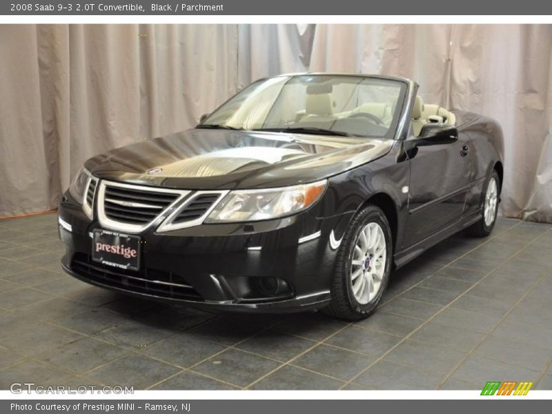 Black / Parchment 2008 Saab 9-3 2.0T Convertible
