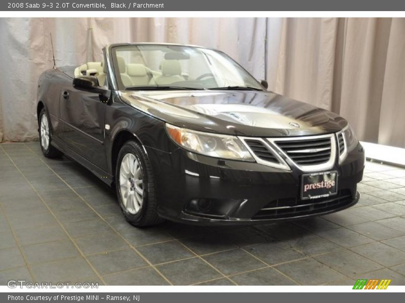 Black / Parchment 2008 Saab 9-3 2.0T Convertible