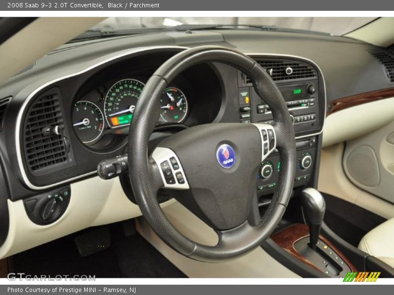 Black / Parchment 2008 Saab 9-3 2.0T Convertible