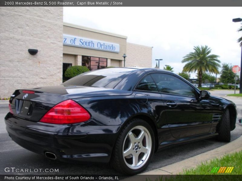 Capri Blue Metallic / Stone 2003 Mercedes-Benz SL 500 Roadster