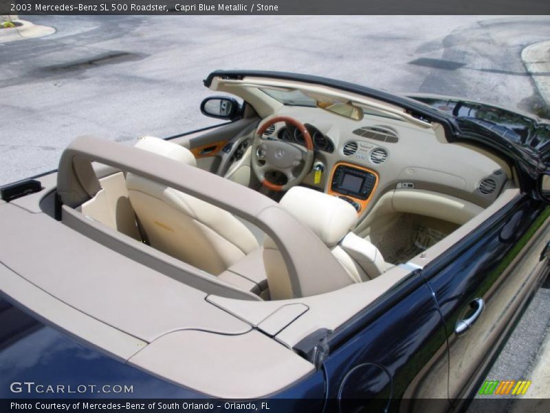 Capri Blue Metallic / Stone 2003 Mercedes-Benz SL 500 Roadster