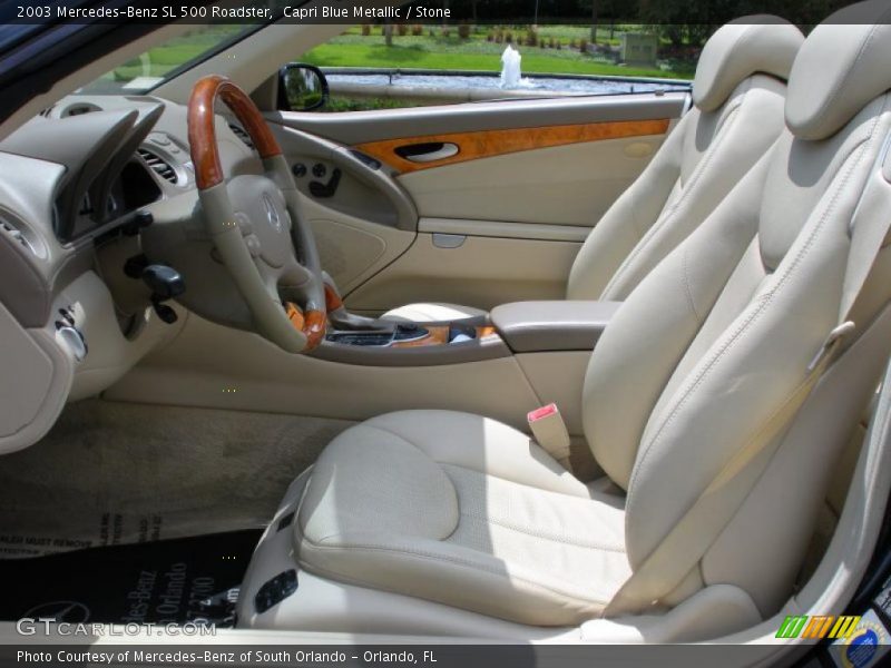 Capri Blue Metallic / Stone 2003 Mercedes-Benz SL 500 Roadster
