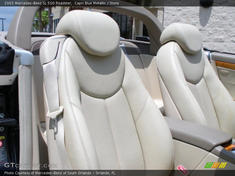Capri Blue Metallic / Stone 2003 Mercedes-Benz SL 500 Roadster