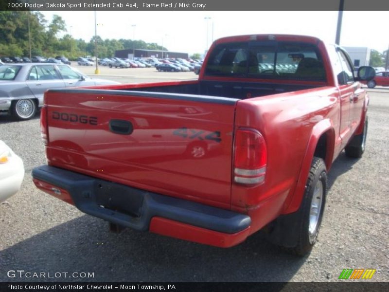 Flame Red / Mist Gray 2000 Dodge Dakota Sport Extended Cab 4x4