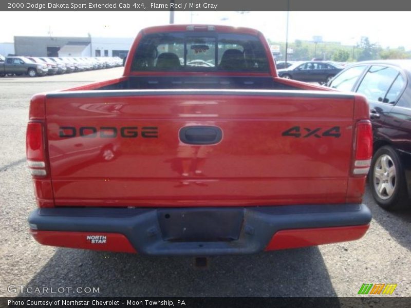 Flame Red / Mist Gray 2000 Dodge Dakota Sport Extended Cab 4x4