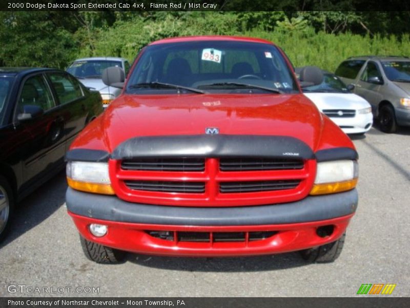 Flame Red / Mist Gray 2000 Dodge Dakota Sport Extended Cab 4x4