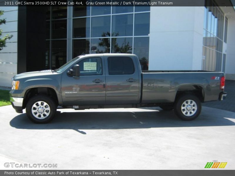 Gray Green Metallic / Dark Titanium/Light Titanium 2011 GMC Sierra 3500HD SLT Crew Cab 4x4