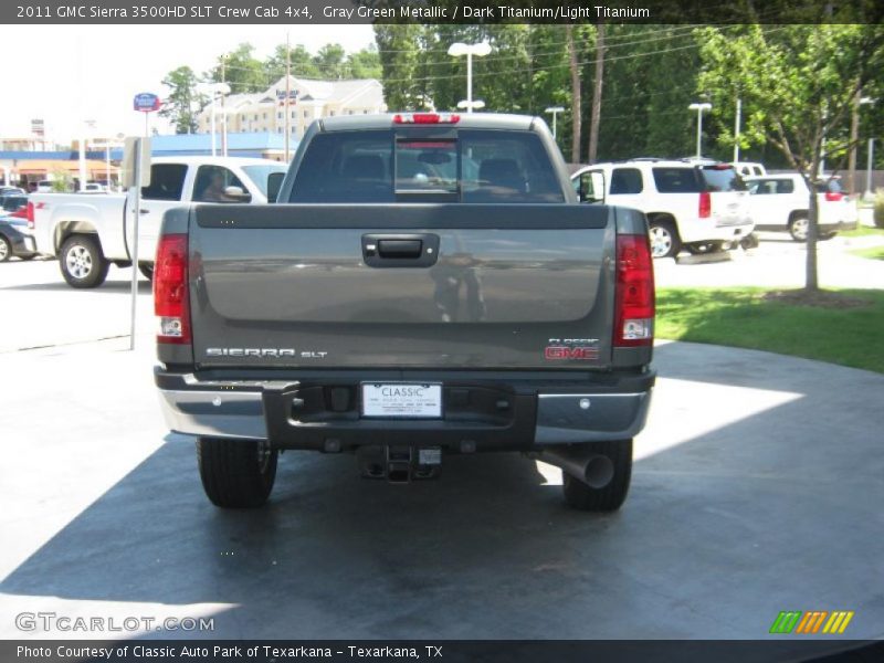 Gray Green Metallic / Dark Titanium/Light Titanium 2011 GMC Sierra 3500HD SLT Crew Cab 4x4