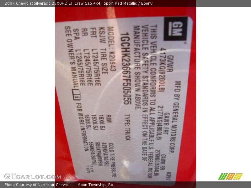 Sport Red Metallic / Ebony 2007 Chevrolet Silverado 2500HD LT Crew Cab 4x4