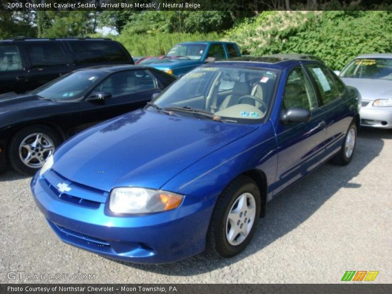 Arrival Blue Metallic / Neutral Beige 2003 Chevrolet Cavalier Sedan