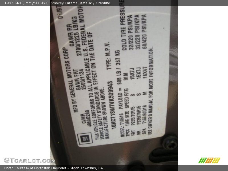 Smokey Caramel Metallic / Graphite 1997 GMC Jimmy SLE 4x4