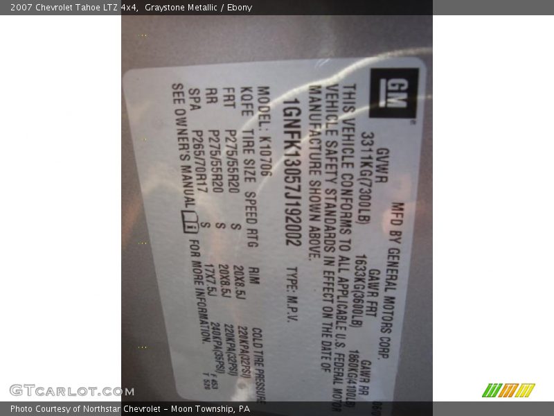 Graystone Metallic / Ebony 2007 Chevrolet Tahoe LTZ 4x4