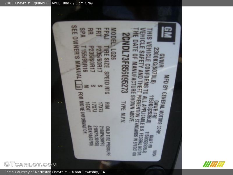 Black / Light Gray 2005 Chevrolet Equinox LT AWD